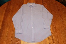 Brooks Brothers Shirt Mens 16.5 33 Blue Red Plaid Madison Non Iron Supima Cotton