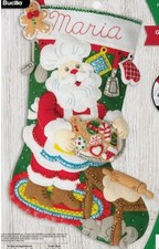 Gingerbread Santa Bucilla Felt Christmas Stocking Kit 89312E NEW Unopened