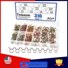 310Pcs Spring Hose Clamp Assortment Kit 5-13mm Fuel Line Clips for Motorcycle...
