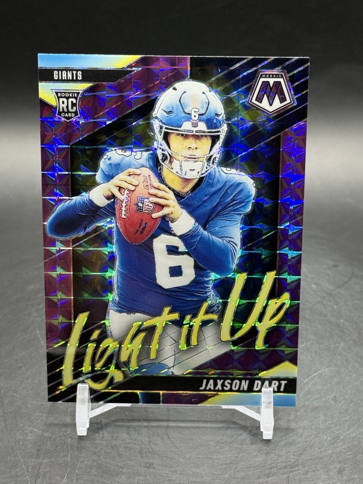 2025 Panini Mosaic Light It Up Purple JAXSON DART RC 28/49 NY GIANTS Card Is🔥🔥