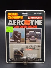 Vintage 1981 Road Champs Kenworth Aerodyne COE Die Cast Metal MOC Black HO 1/87