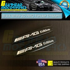 Amg Edition Black Emblem Metal Side Fender 3d Trunk Badge For Mercedes Benz 2x