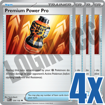 #ad #ad 4x Premium Power Pro 124 132 x4 Mega Evolutions Pokemon TCG Playset $2.95