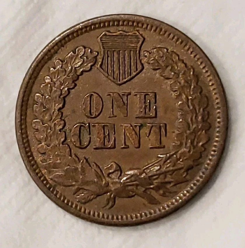 1864 Indian Head Penny Cent Double Die Obverse - with 'L' on ribbon - Image 2 of 4