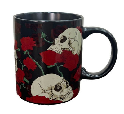 Puckator Gothic Porzellan Kaffeetasse Skulls & Roses 300 ml Neu In OVP
