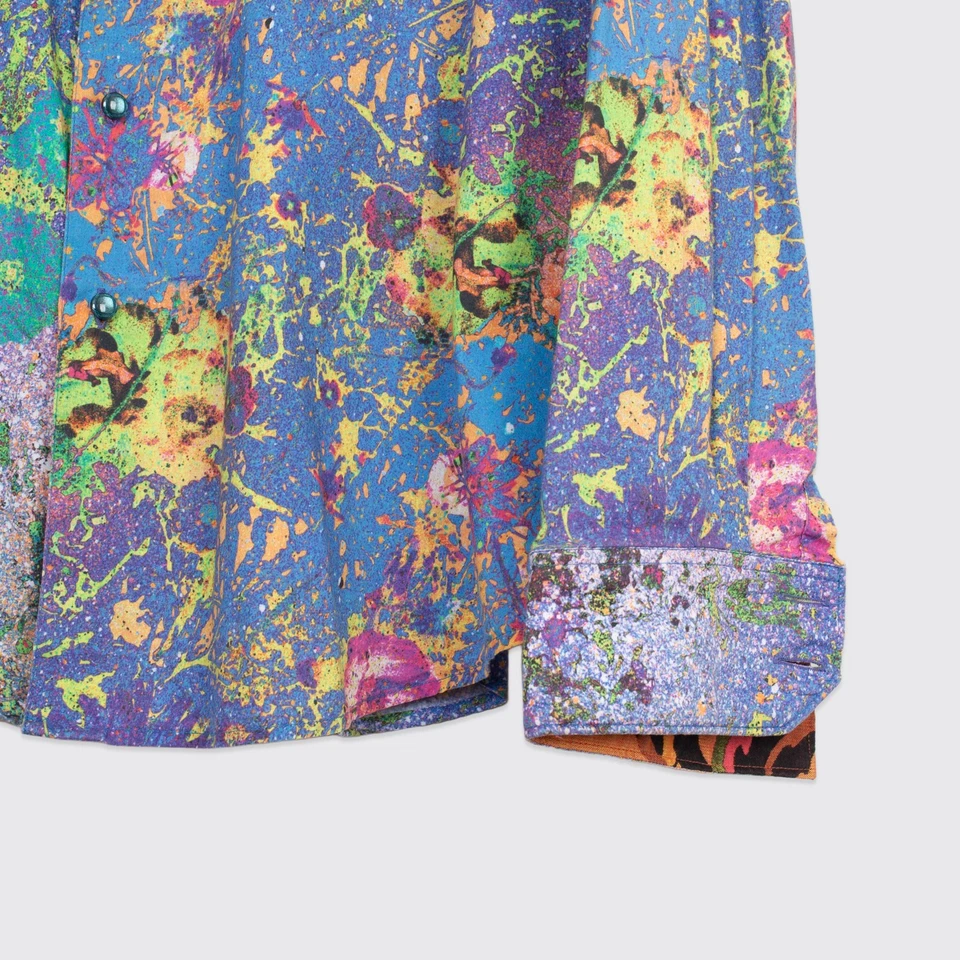 Camisa Robert Graham 3XL Hombre Multicolor Floral Bordado Castillo Edición Limitada Foto 3 de 4