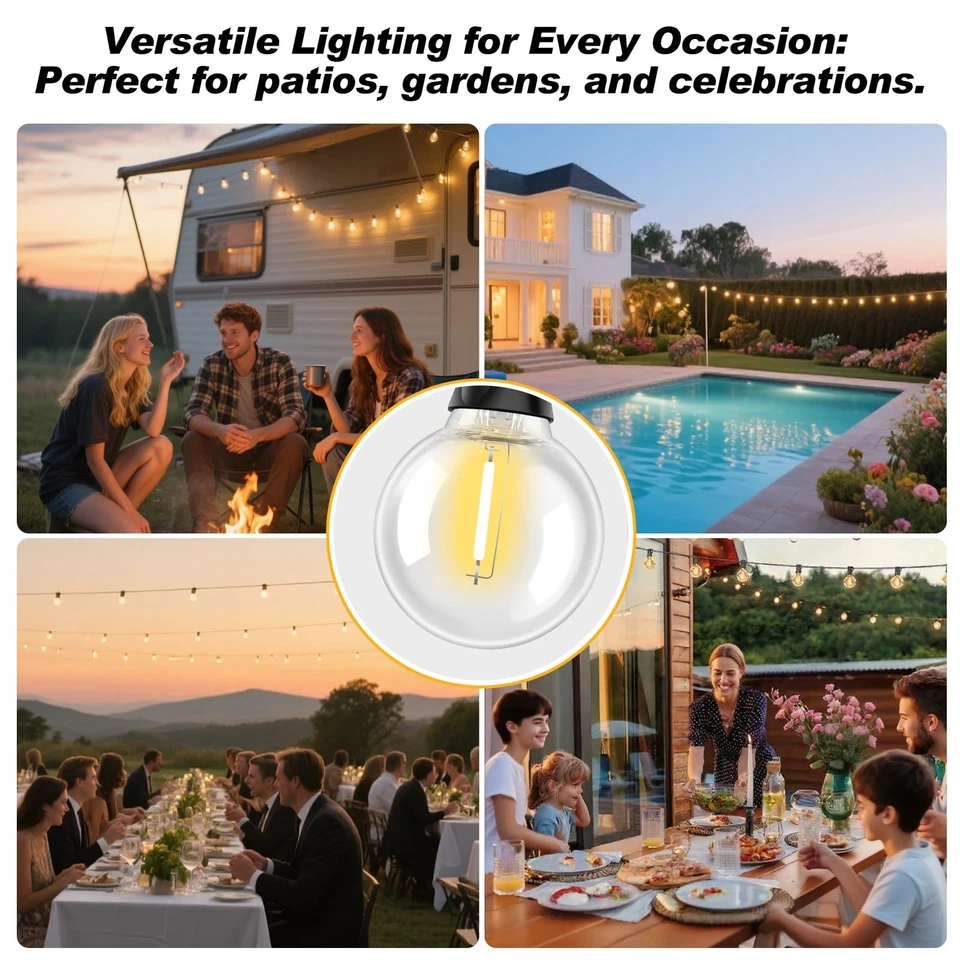 50-Pack G40 LED Replacement Light Bulbs Bulk Shatterproof 0.6W E12 Base 2700K... - Image 2 of 4