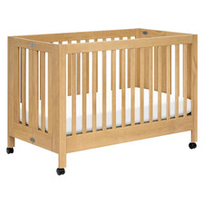 Babyletto Maki Full-Size 2-In-1 Portable Folding Crib with Toddler Bed Conversio