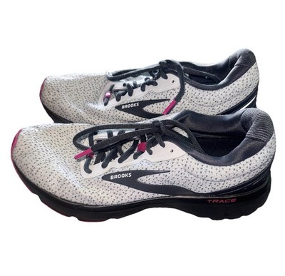 Brooks Trace 1 Womens Running Shoes Size 9.5 Medium B Black White Dalmatian 