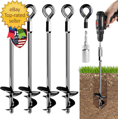 15'' Ground Anchors Screw-In - Heavy Duty for High Winds - Ground Stakes - Earth