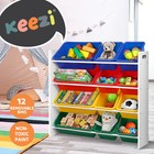 Keezi Kids Toy Box Bookshelf Organiser 12 Bins Display Shelf Storage Rack Drawer