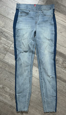 SPANX Jeans Women's small Blue Two Tone Distressed Ankle Skinny Pull On Legging