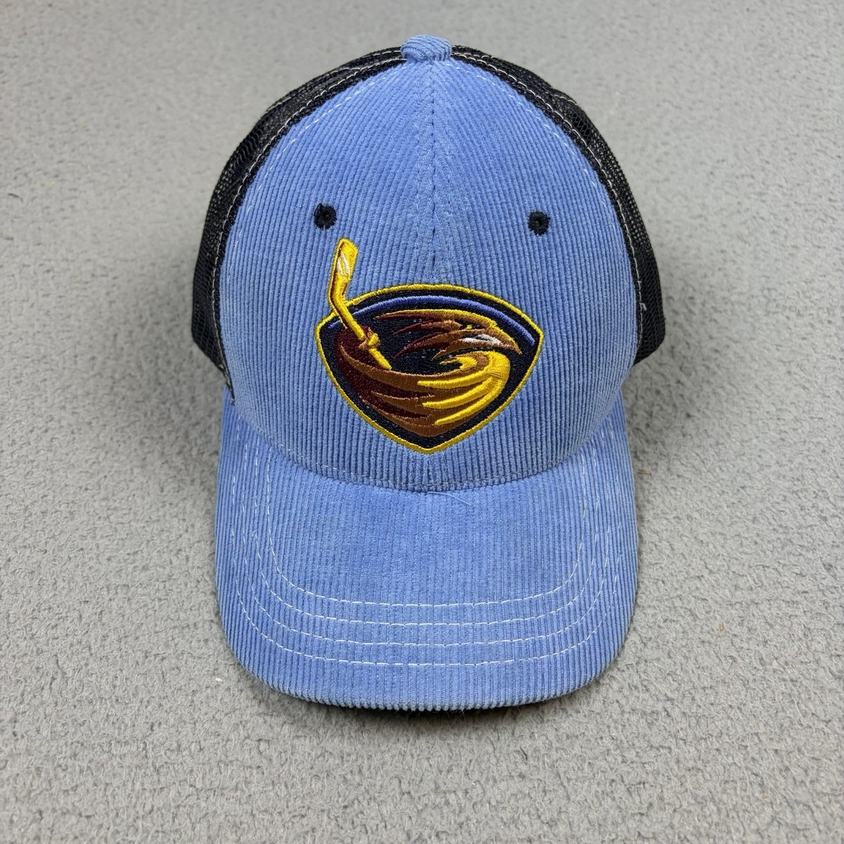 Vintage Y2K Atlanta Thrashers Zephyr Corduroy Blue Snapback NHL