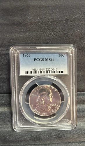 New Listing1963 Franklin Silver Half Dollar PCGS MS64
