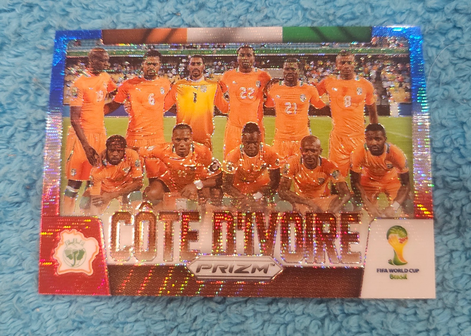 2014 Panini Prizm World Cup Team Photos Blue Red Wave Ivory Coast #11