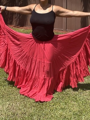 Women s Long Skirt Beautiful Red - Gypsy, Flamenco, Rumba, Fiesta