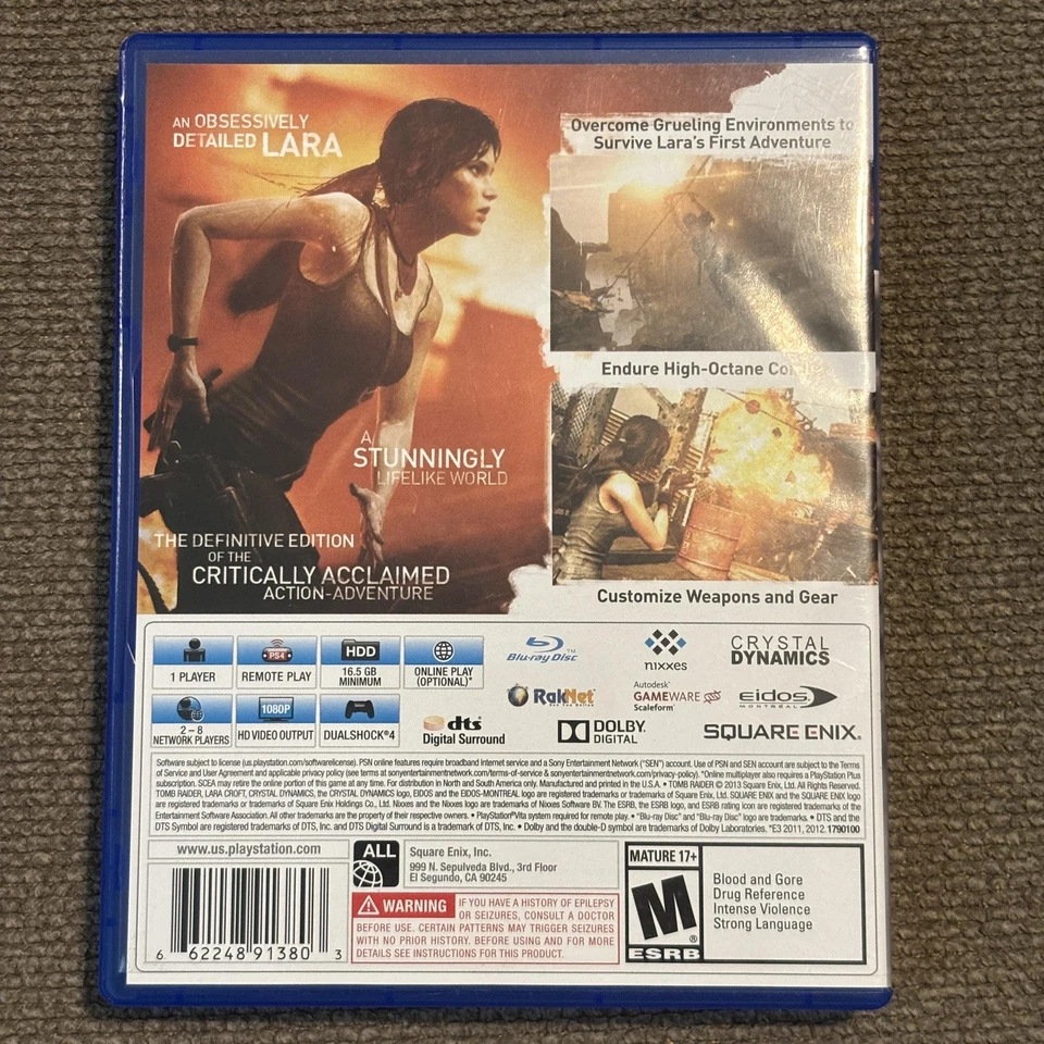 Tomb Raider Definitive Edition Sony PlayStation 4 PS4 Juego Acción Aventura M Foto 2 de 3