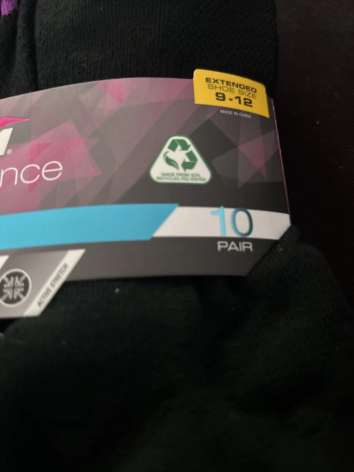 10 PAIR Avia Performance Cushion LOW CUT Ankle Socks Extended Size 9-12 Black - Image 3 of 4