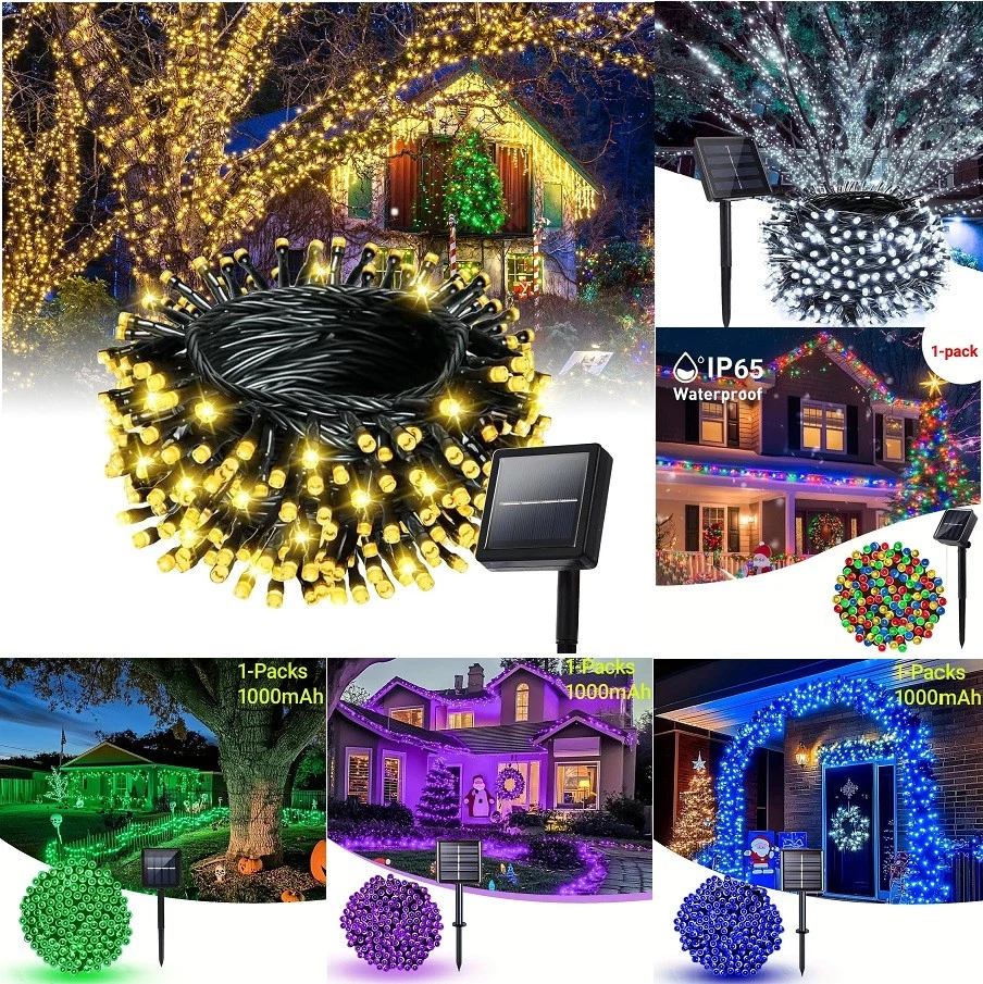 39Ft Outdoor String Lights Patio Party Yard Garden Wedding 100 LED Solar Powered - Image 4 of 4