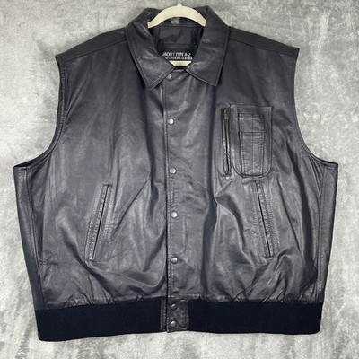 US Army Air Force Jacket Type A-2 Flyers Leather Vest Men s 3XL Big Black