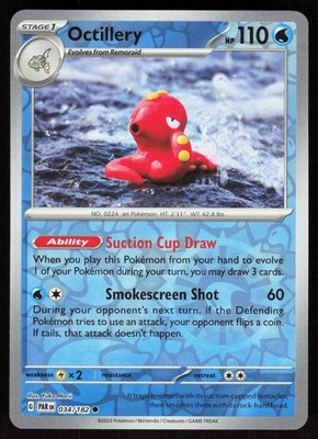 Octillery 034/182 Common Paradox Rift Pokemon Reverse Holo Near Mint