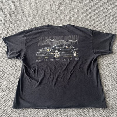 Vintage ford Mustang Double Sided T Shirt: 3XL. Ride The Pony. Single Stitch Nec