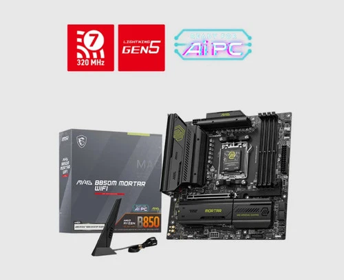 MSI MAG B850M MORTAR WIFI, AM5, 4x DDR5 256GB, 1x HDMI, 1x PCI-E x16 slot, 3x