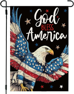 4Th of July Garden Flag Patriotic God Bless America 12X18 Inch Double Sided Smal