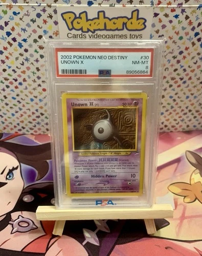 2002 Pokémon Neo Destiny Unown X #30 Psa 8 POP 7
