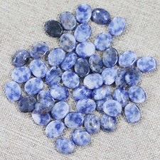 50pcs Natural Sodalite Stone Oval CAB CABOCHON 8x10mm for DIY Jewelry No Holes