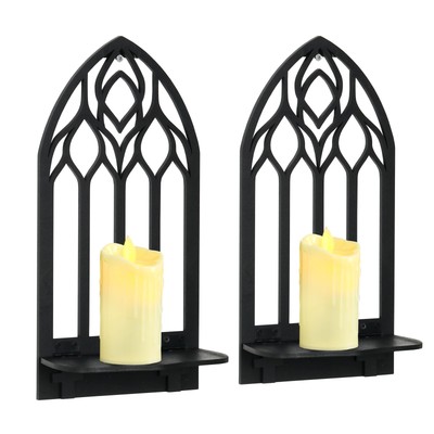 Zzbakress 2 Pcs Gothic Sconces Wall Decor Black Goth Arched