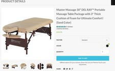 Master Massage 30" DEL RAY Portable Massage Table Package with 3" Thick Cushion