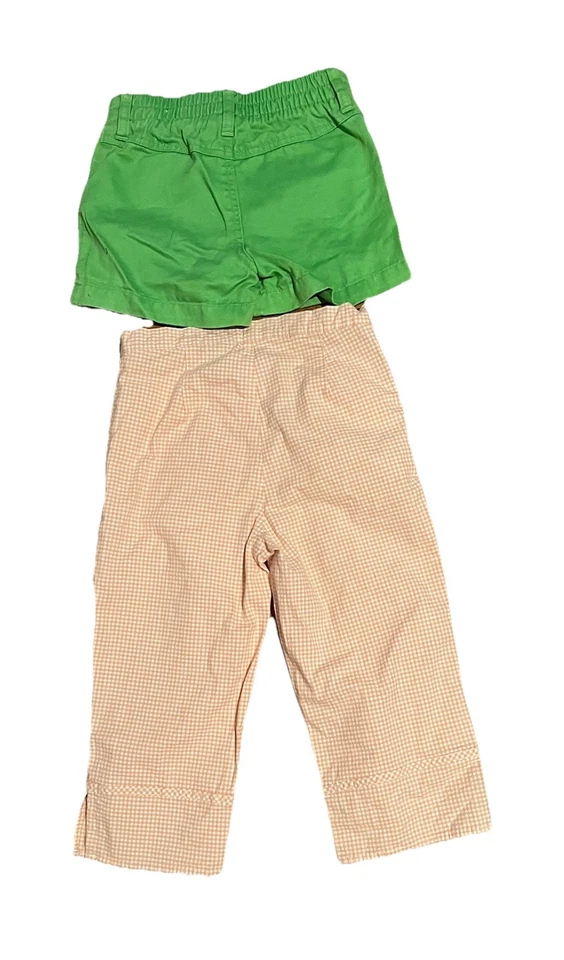 Lote de pantalones Covington naranja/blanco talla 7/8 para niña y pantalones cortos vaqueros Lee verde Foto 2 de 2