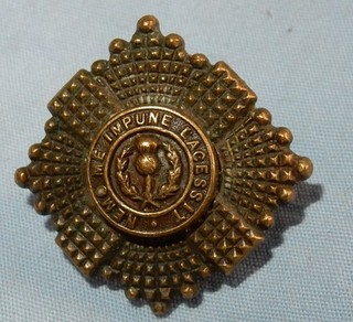 WW1 ERA THE ROYAL SCOTS REGIMENT BRITISH MILITARY OFFICERS BRONZE COLLAR BADGE