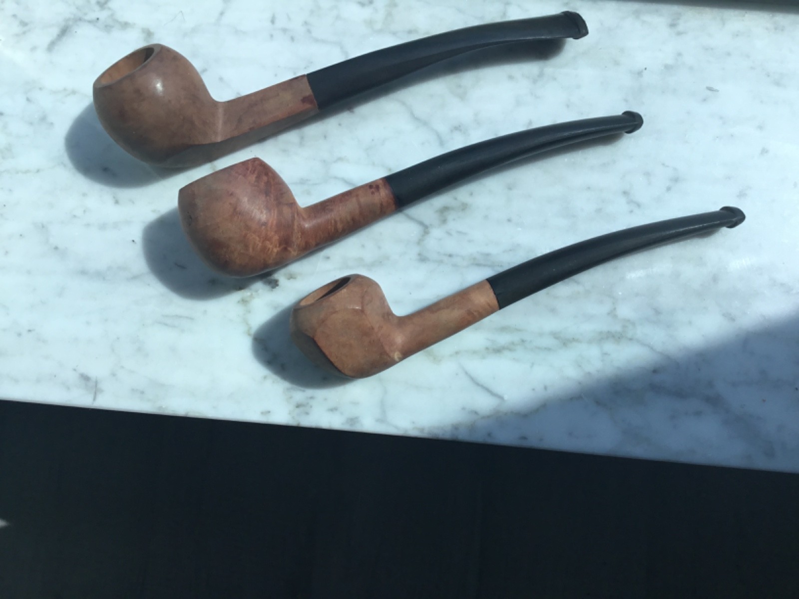 Set of 3 small unfinished briar pipes