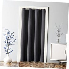 Blackout Door Curtains for Doorway Privacy, 34"W x 80"L Pack of 1 Dark Grey