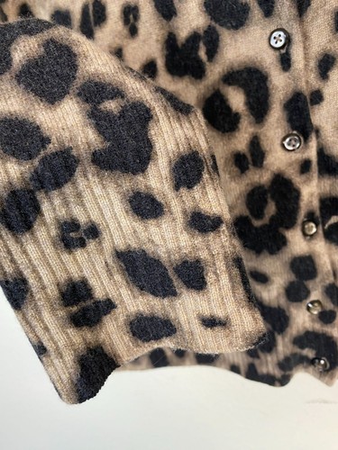Cashmere Leopard Print Cardigan Sweater Women Size XL Apt 9 Cozy Lightweight - Picture 10 of 15