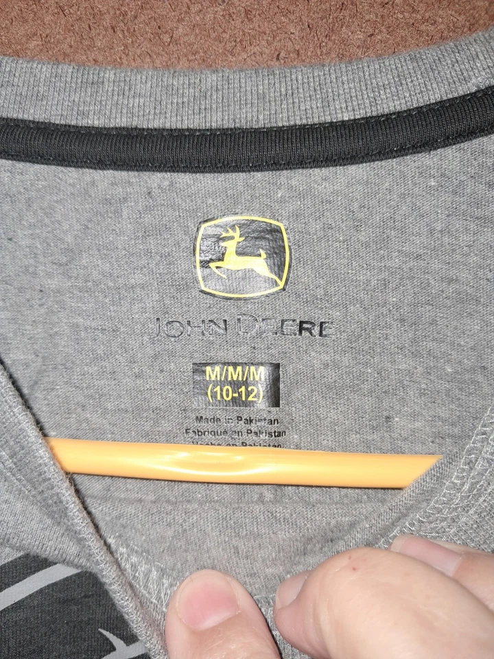 Boys Size Medium Gray John Deere Long Sleeved - Image 3 of 4