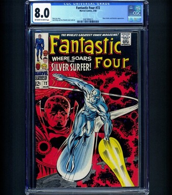 Fantastic Four #72 CGC 8.0 Classic Silver Surfer Cover 1968 Stan Lee Jack Kirby