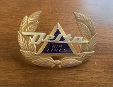 Hard To Find Late 1950s Delta Air Lines Pilot Hat Badge 3rd Issue
