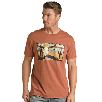 Rock & Roll Cowboy  Unisex Rust Graphic T-Shirt RRUT21R0IP