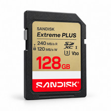 SanDisk Extreme PLUS 128GB SDXC Memory Card 240MB/s