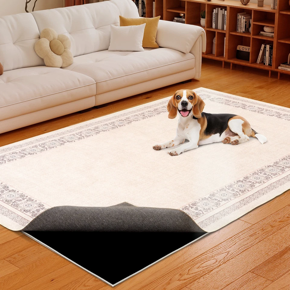 ABORON Non-Slip Rug Pads 8x10 Ft, Memory Foam 1/2” Thick Under Rug Mat Cushioned Carpet