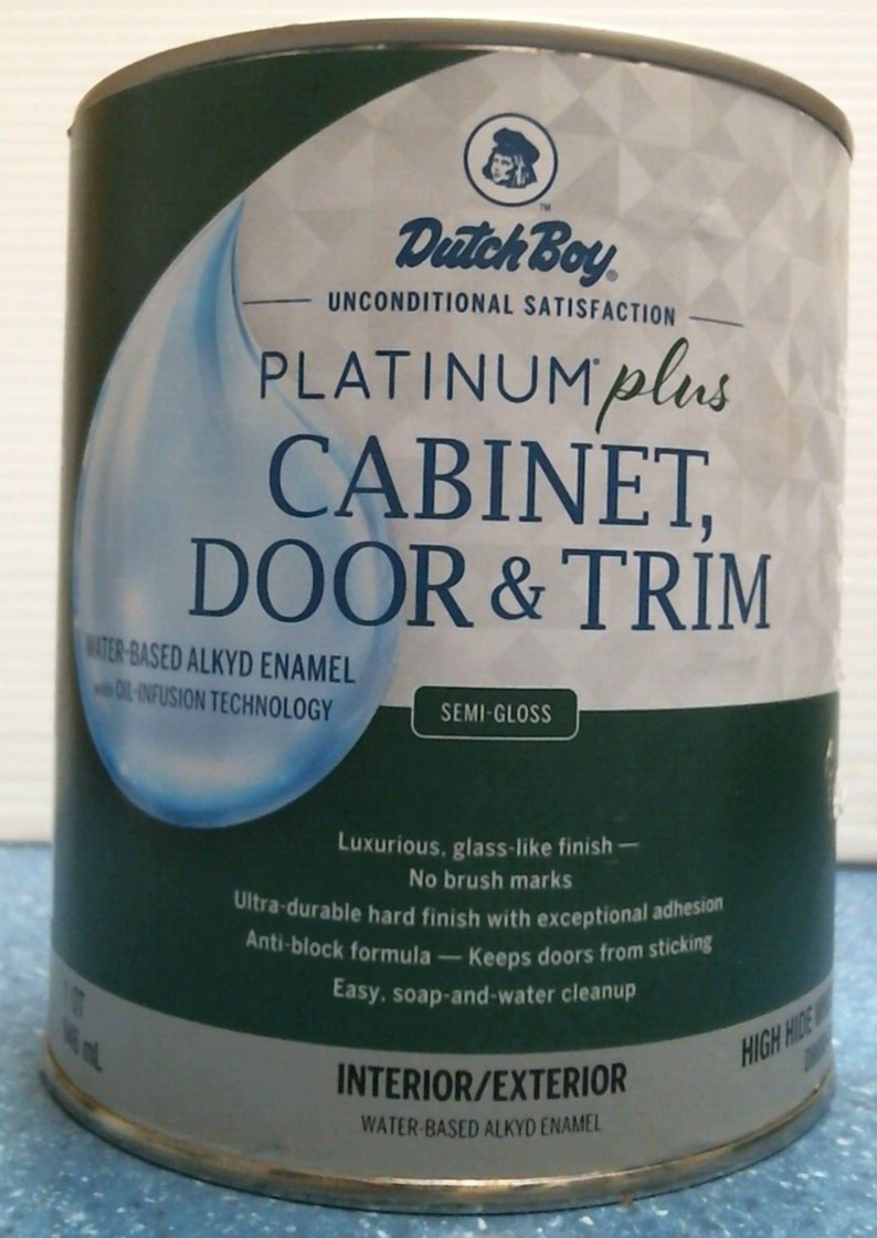 Dutch Boy Platinum + Cabinet, Door & Trim Semi-Gloss WHITE 1 Qt