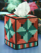 AMISH QUILT TISSUE BOX COVER HOME DECOR PLASTIC CANVAS PATTERN INSTRUCTIONS