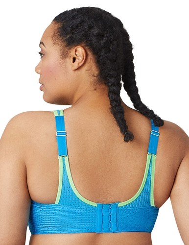 Glamorise Women's Double-Layer Custom-Control Sport Bra 36F Blue/Green - Picture 2 of 7