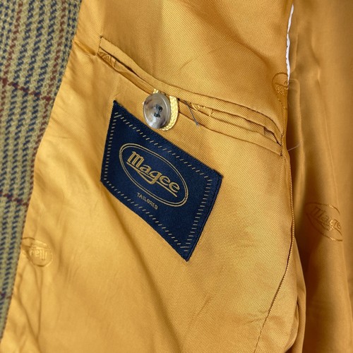 Magee Tweed Jacket Mens 40R Green Check Wool Sports Hacking Hunting Blazer - Picture 17 of 19