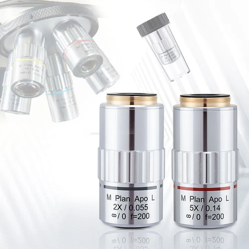  M26 95mm Visible LWD M Plan APO Metallurgical Microscope Objective Lens 2X-100X