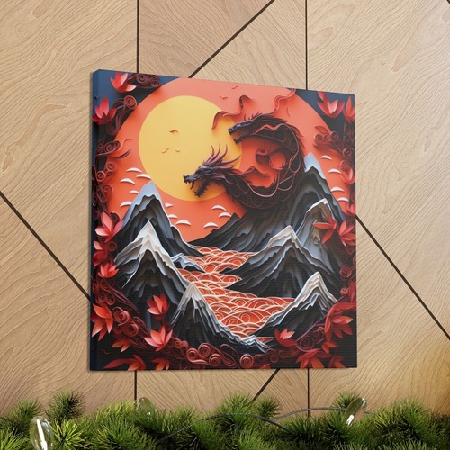 PAPER QUILLING DRAGON and Volcano Canvas Gallery Wraps - Picture 22 of 22