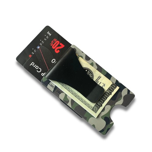 Smart Wallet RFID Blocking Card Holder Money Clip Camouflage for Military, Gift - Picture 2 of 9